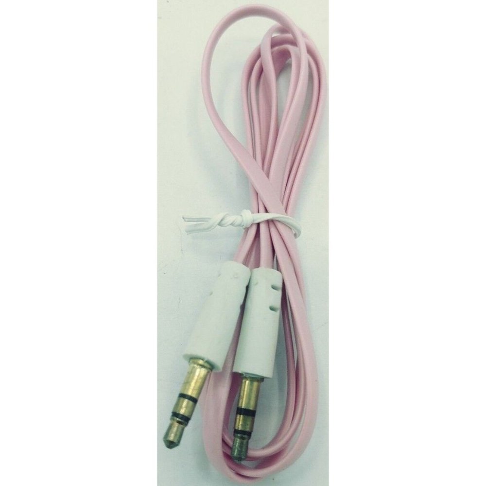 3.5mm Stereo Auxiliary Male to Male Flat Audio Music Aux Cable Cord Pink, 3 ft.